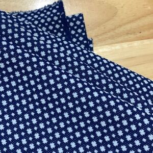 Blue with white dots vintage polyester fabric 60 x 88 inches